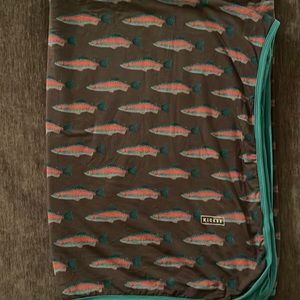 Kickee Pants Toddler Blanket in stone rainbow trout, new